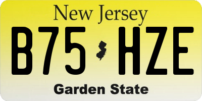NJ license plate B75HZE