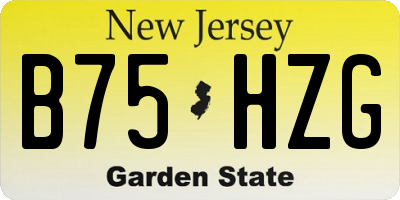 NJ license plate B75HZG
