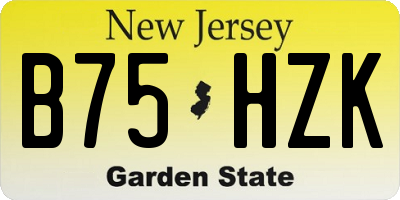 NJ license plate B75HZK