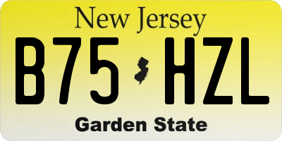 NJ license plate B75HZL