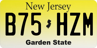 NJ license plate B75HZM