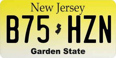 NJ license plate B75HZN