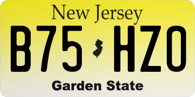 NJ license plate B75HZO