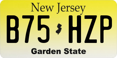 NJ license plate B75HZP