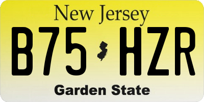 NJ license plate B75HZR