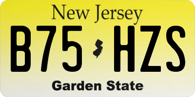 NJ license plate B75HZS