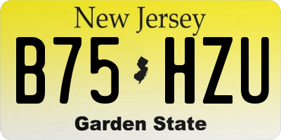 NJ license plate B75HZU