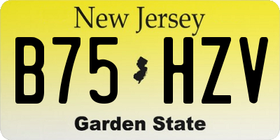 NJ license plate B75HZV