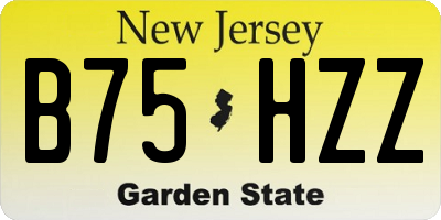 NJ license plate B75HZZ