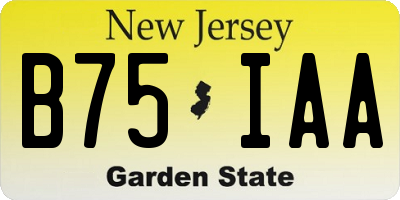 NJ license plate B75IAA