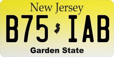 NJ license plate B75IAB