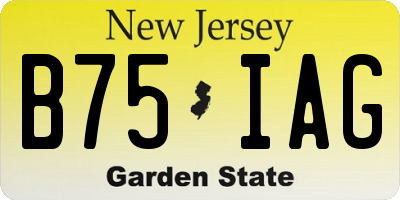 NJ license plate B75IAG