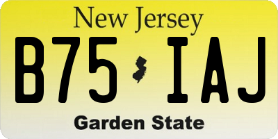 NJ license plate B75IAJ