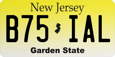 NJ license plate B75IAL