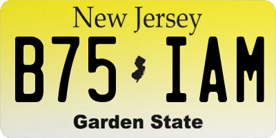 NJ license plate B75IAM