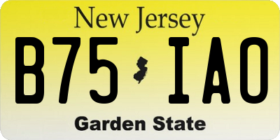 NJ license plate B75IAO