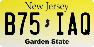NJ license plate B75IAQ
