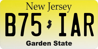 NJ license plate B75IAR