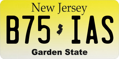 NJ license plate B75IAS