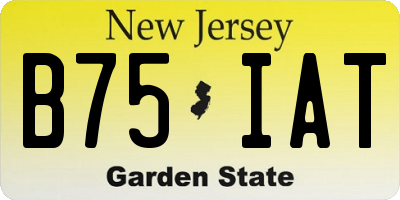 NJ license plate B75IAT