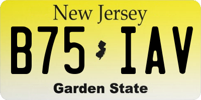 NJ license plate B75IAV