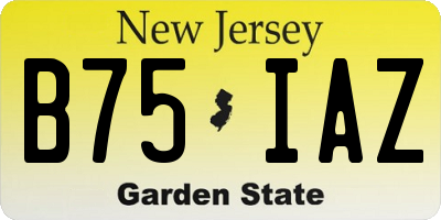 NJ license plate B75IAZ