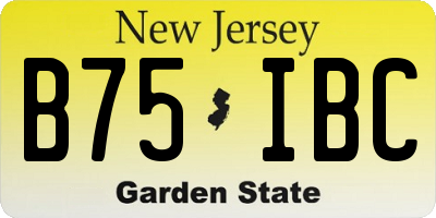 NJ license plate B75IBC