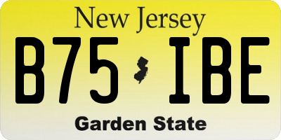 NJ license plate B75IBE