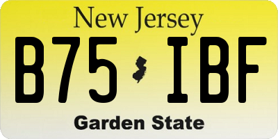 NJ license plate B75IBF