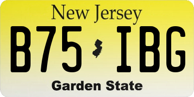 NJ license plate B75IBG