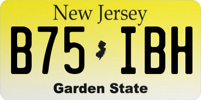 NJ license plate B75IBH