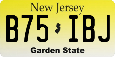 NJ license plate B75IBJ