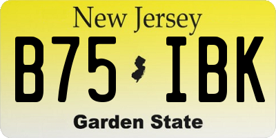 NJ license plate B75IBK