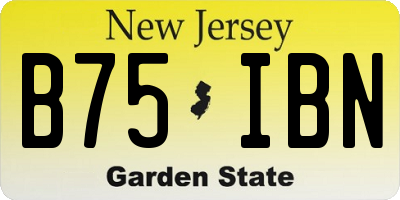 NJ license plate B75IBN