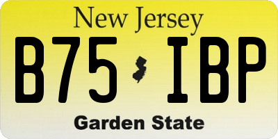 NJ license plate B75IBP