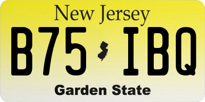 NJ license plate B75IBQ