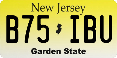 NJ license plate B75IBU