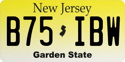 NJ license plate B75IBW