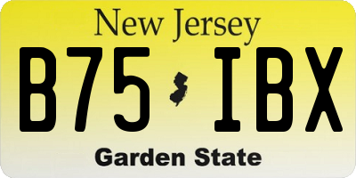 NJ license plate B75IBX