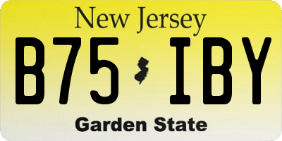 NJ license plate B75IBY