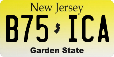 NJ license plate B75ICA