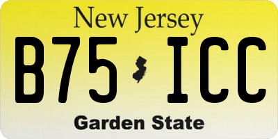 NJ license plate B75ICC