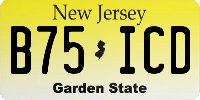 NJ license plate B75ICD