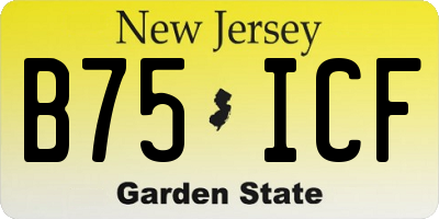 NJ license plate B75ICF