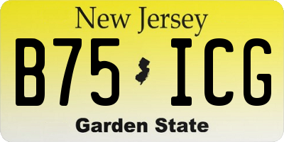 NJ license plate B75ICG