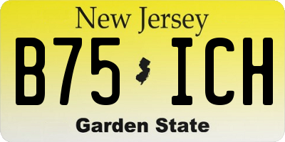 NJ license plate B75ICH
