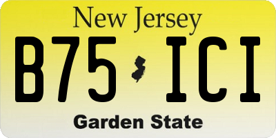NJ license plate B75ICI