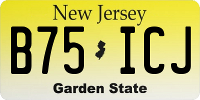 NJ license plate B75ICJ