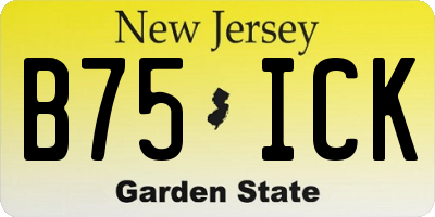 NJ license plate B75ICK