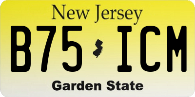 NJ license plate B75ICM